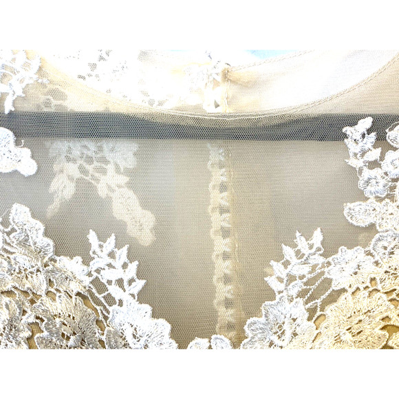 Long Formal Sleeveless Dress Tulle Lace HiLo Hem Holiday Wedding Ballgown Stage - Picture 7 of 9